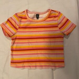 Wild Fable Colorful Striped cropped Tee - Pink, Orange, Yellow